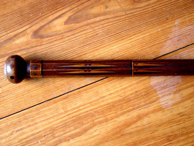 A fine mid 19th century carved and inlaid Sea Captain's cane with octagonal shaft — image 2